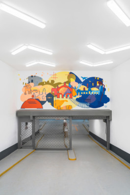 DBBahnpark, painting, art, carpark, senses, parkhaus, sinne, mural, frankfurt, hauptbahnhof