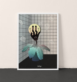 Artprint, limited, smiley, plant, palm, grid, gradient, kunstdruck, poster, digital, illustration 