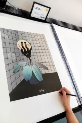 Artprint, limited, smiley, plant, sebastien, grenesche, palm, grid, gradient 