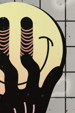 Artprint, limited, smiley, plant, palm, grid, gradient