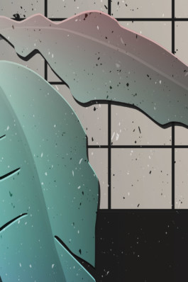 Artprint, limited, smiley, plant, palm, grid, gradient