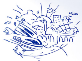 DBBahnpark, carpark, senses, parkhaus, sinne, scribble 