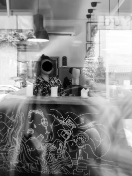 painting, bar, art, counter, Déjà bu?, Bartheke, Illustration, bemalen, drawing, künstler, münchen, deine leinwand, dein viertel, französisch, food 