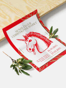 Sendlinger, Christkindlmarkt, München, Einhorn, Plakat, Poster, Corporate, Design, Identity, Miriam, Ganser 