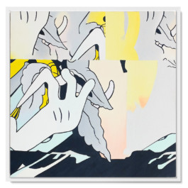 oilpainting, mickey, hands, plants, gradient, Ölgemälde, post internet, art, meycki mesuo, cartoon, comic, miriam ganser, munich, contemporary