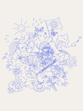 paint, love, peace, plants and music - creative protest