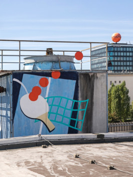 ping pong mural werksviertel next to atlas building münchen