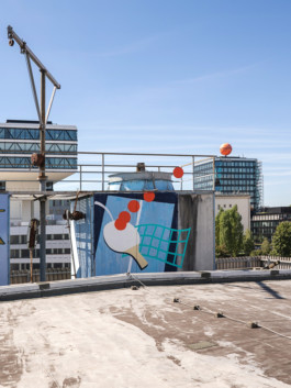 ping pong mural werksviertel next to atlas building münchen