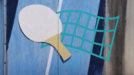 ping pong mural rooftop werksviertel next to atlas münchen Painting process