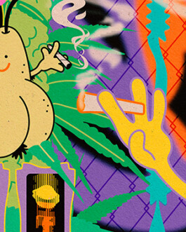 Miriam Ganser Illustration detail früchte obst yinyang moire gradient spacepalms fences for artprint