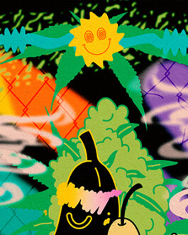 Miriam Ganser Illustration detail früchte obst yinyang moire gradient spacepalms fences for artprint