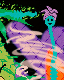 Miriam Ganser Illustration detail früchte obst yinyang moire gradient spacepalms fences for artprint